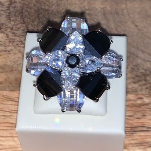 Striking Black Onyx Cocktail Ring Size 7